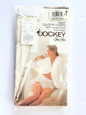 Jockey for Her Womens Cotton Brief Size 10 3XL Queen Color Pearl 1990 Style 1590